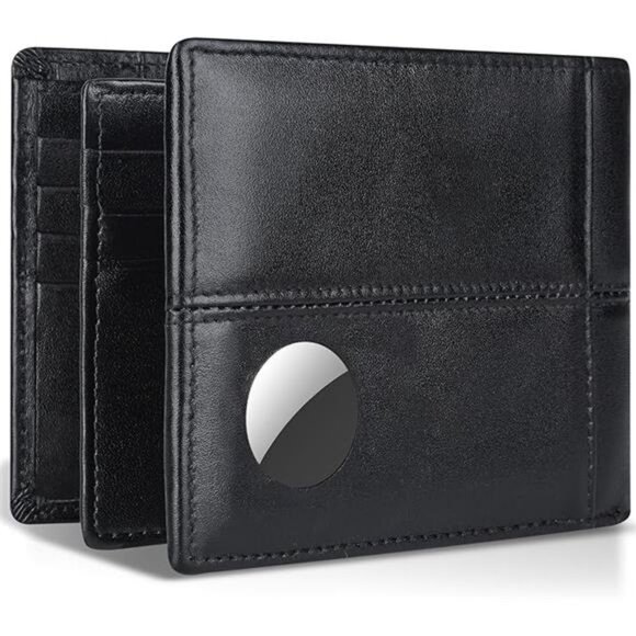 AirTag Wallet Mens RFID Blocking Genuine Bifold Leather Wallets air tag Wallet - Picture 7 of 7